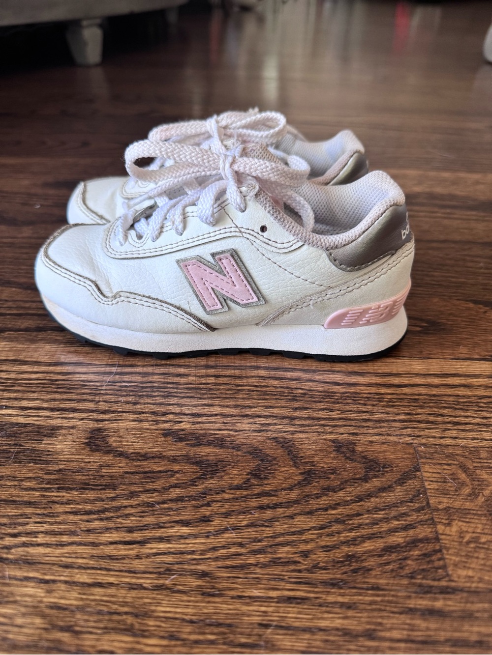 New Balance Kids Size 11 toddler white and Pink Athletic Sneakers